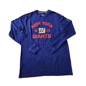 NEW YORK GIANTS NIKE BLUE LONG SLEEVE SHIRT NFL FOOTBALL MEN'S SIZE LARGE